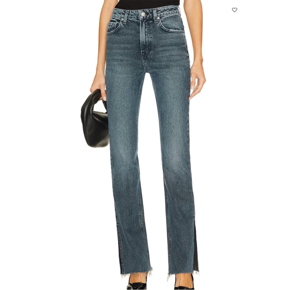 NWT NEW GRLFRND The Harlow High Rise Bootcut Jean With Slit Rigid Denim 32